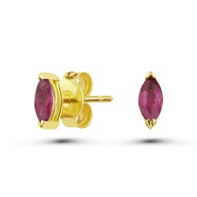 Cercei Dewdrop din aur de 18K cu rubine marchiză