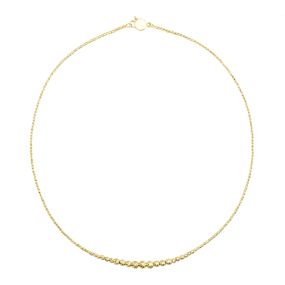 Colier cu bile diamantate din aur galben de 14K
