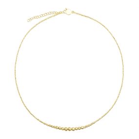 Colier cu bile diamantate din aur galben de 14K