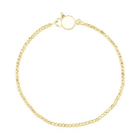 Brățară cu bile diamantate din aur de 14K