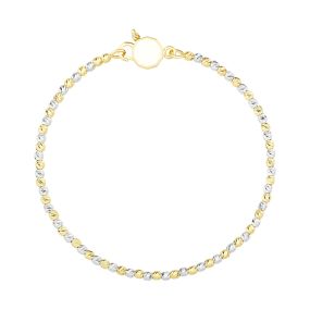 Brățară cu bile diamantate din aur de 14K