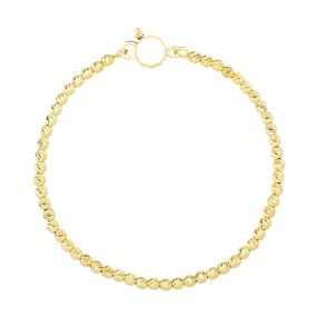Brățară cu bile diamantate din aur de 14K