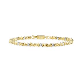 Brățară cu bile diamantate din aur de 14K