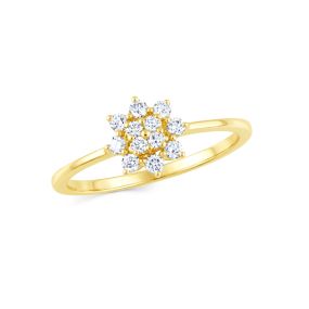 Inel din aur de 14K cu diamante rotunde (0,230 ct)