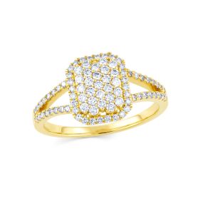 Inel din aur de 14K cu diamante rotunde (0,580 ct)
