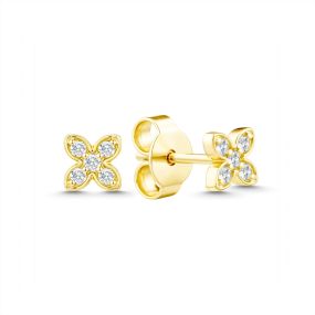 Cercei din aur de 14K cu diamante (0,110 ct)