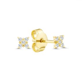 Cercei din aur de 14K cu diamante (0,090 ct)