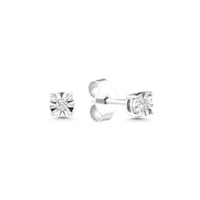 Cercei din aur de 14K cu diamant cu montură de tip iluzie (0,040 ct)