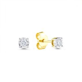 Cercei din aur de 14K cu diamant cu montură de tip iluzie (0,160 ct)