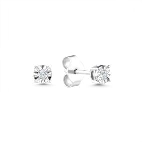 Cercei din aur de 14K cu diamant cu montură de tip iluzie (0,060 ct)