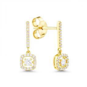 Cercei din aur de 14K cu diamante (0,240 ct)