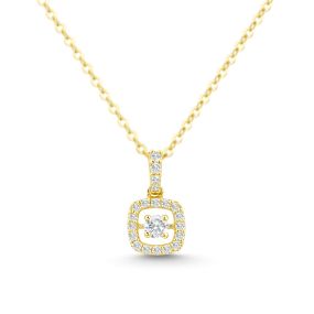 Pandantiv din aur de 14K cu diamante rotunde (0,140 ct)