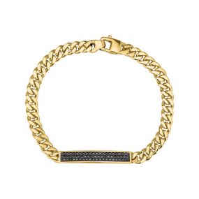 Brățară cubaneză din aur de 14K cu diamante negre (0,72 ct)