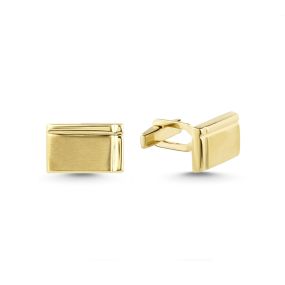 Butoni dreptunghiulari din aur galben de 14K
