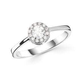 Inel din aur alb de 14K cu diamante (0,27 ct)