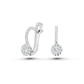 Cercei din aur alb de 14K cu diamante (0,46 ct)