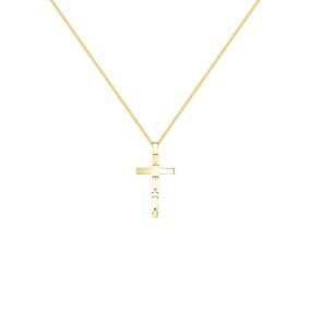 Pandantiv cruce din aur galben de 14K