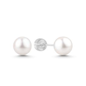 Cercei din aur alb de 18K cu perle Akoya