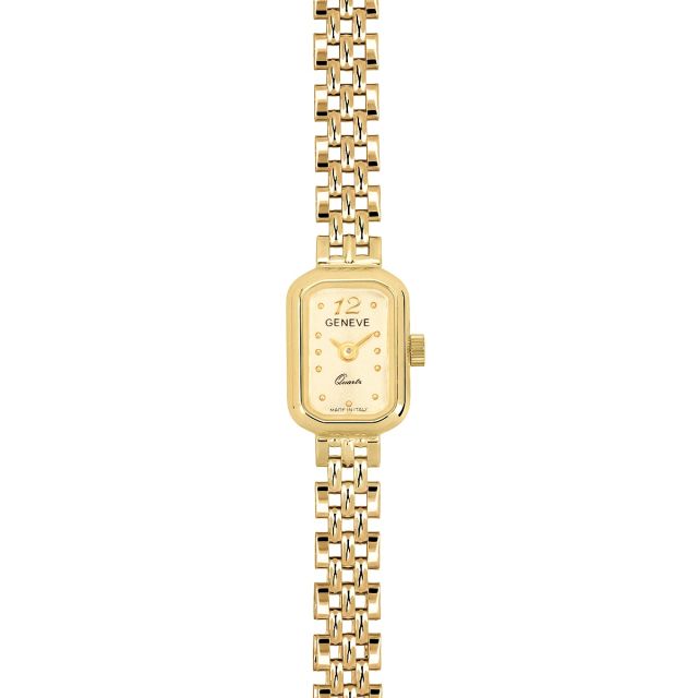 Ceas din aur galben de 14K cu cadran dreptunghiular