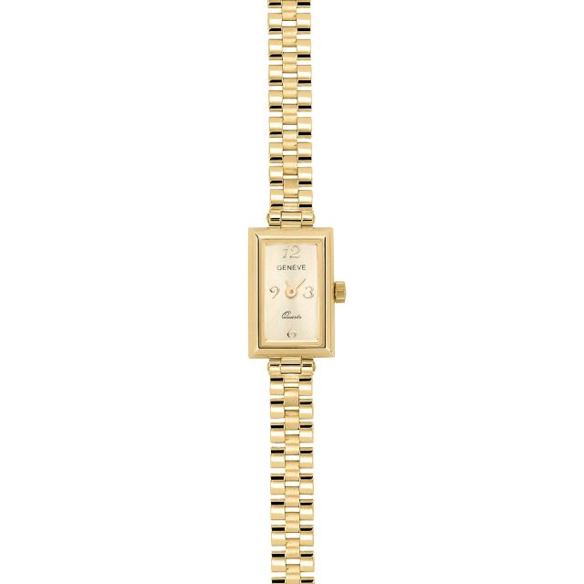 Ceas din aur galben de 14K cu cadran dreptunghiular