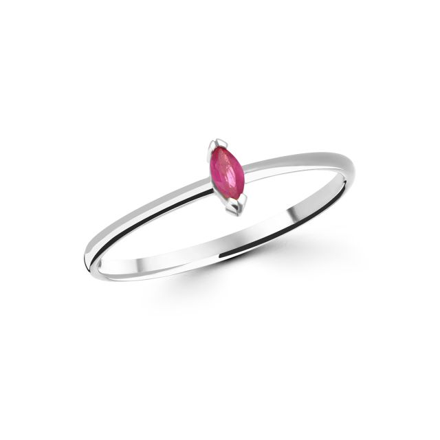 Inel Dewdrop Mini din aur de 18K cu rubin marchiză