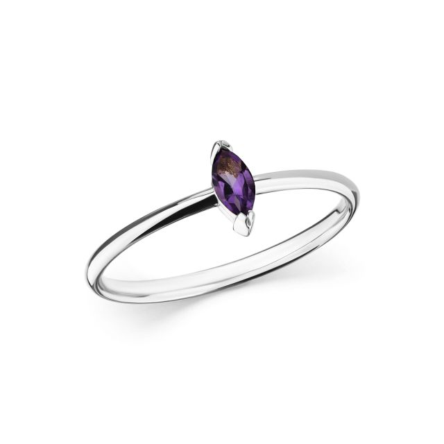 Inel Dewdrop Maxi din aur de 18K cu ametist marchiză