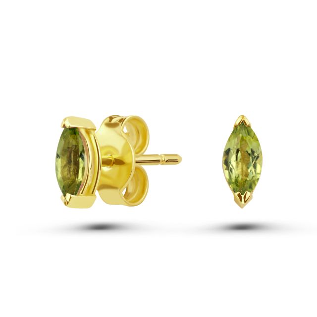 Cercei Dewdrop din aur de 18K cu peridote marchiză