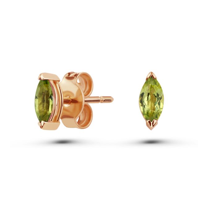 Cercei Dewdrop din aur de 18K cu peridote marchiză