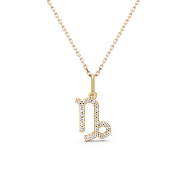 Pandantiv zodie din aur de 14K cu pietre cubic zirconia