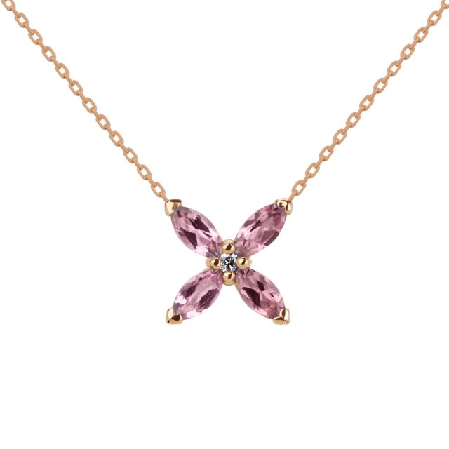 Colier Daisy din aur de 18K cu turmaline marchiză și diamante