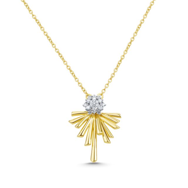 Colier din aur galben și alb de 18K cu diamante (0,185 ct)