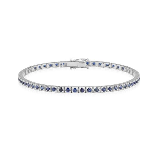 Brățară tennis Damiana din aur de 14K cu safire