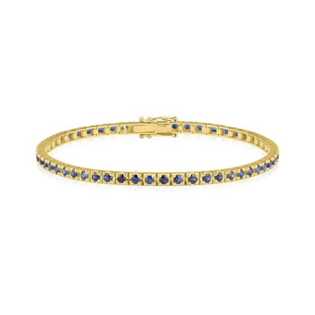 Brățară tennis Damiana din aur de 14K cu safire