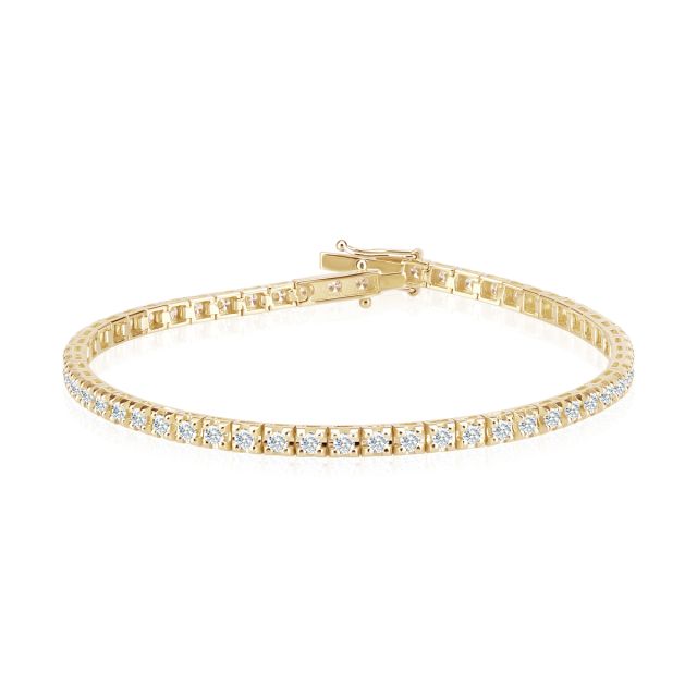 Brățară tennis Damiana din aur galben de 14K cu diamante (1,83 ct)