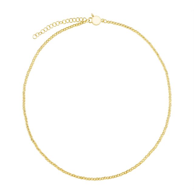 Colier cu bile diamantate din aur galben de 14K
