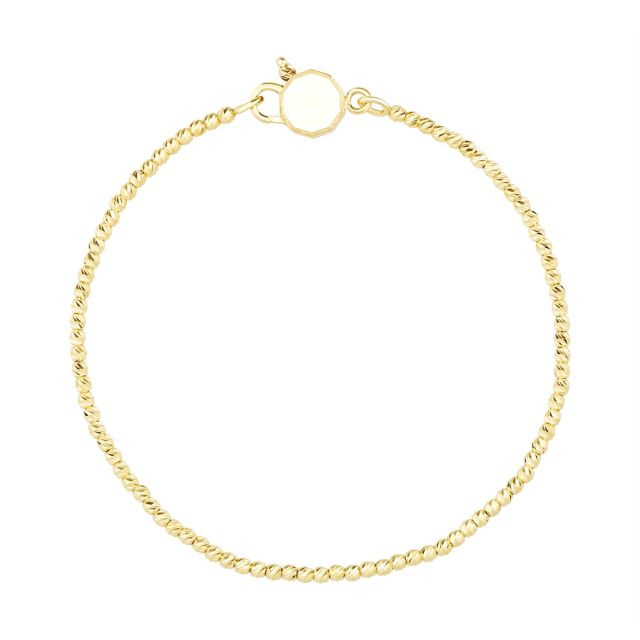 Brățară cu bile diamantate din aur de 14K