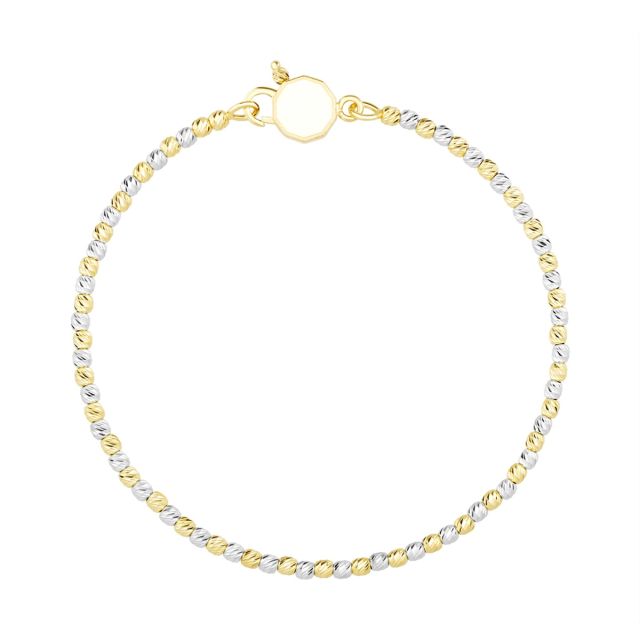Brățară cu bile diamantate din aur de 14K