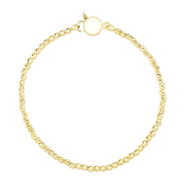 Brățară cu bile diamantate din aur de 14K