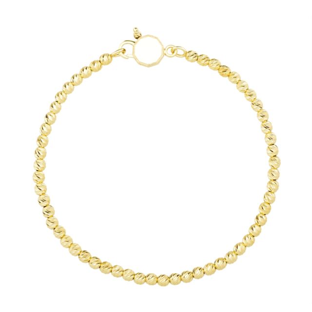 Brățară cu bile diamantate din aur de 14K