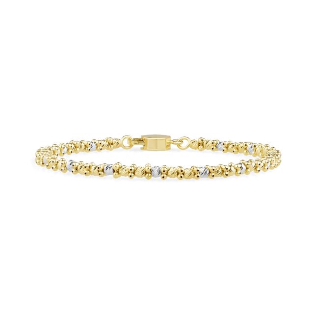 Brățară cu bile diamantate din aur de 14K