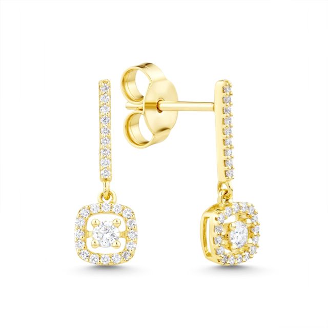 Cercei din aur de 14K cu diamante (0,240 ct)