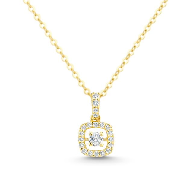 Pandantiv din aur de 14K cu diamante rotunde (0,140 ct)