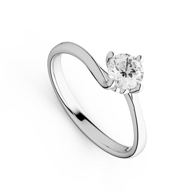 Inel de logodnă DR322 din aur alb de 18K cu diamant (0,175 ct)