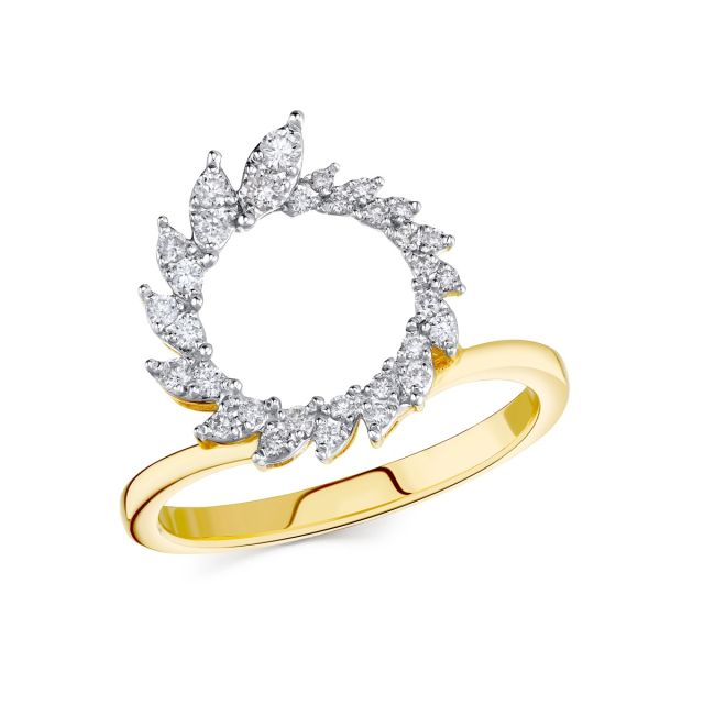 Inel din aur de 14K cu diamante (0,248 ct)