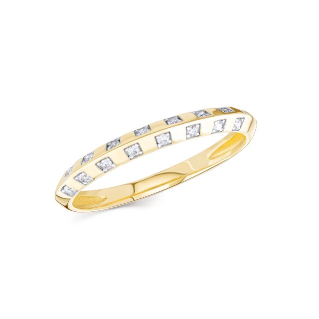 Inel din aur galben de 14K cu diamante (0,095 ct)