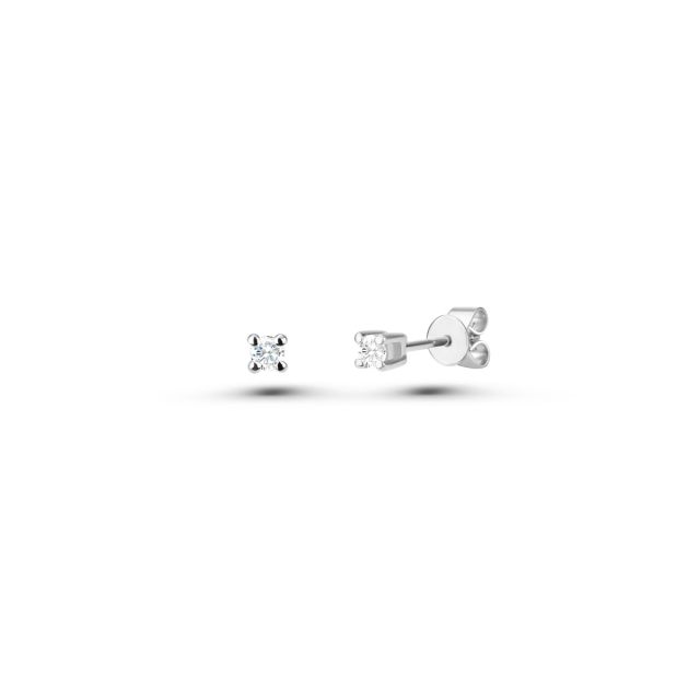 Cercei din aur de 14K cu diamante (0,165 ct)