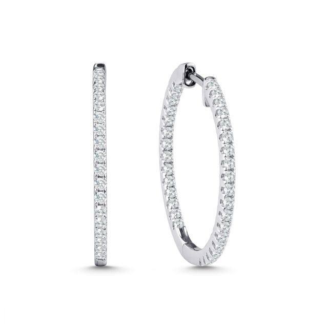 Cercei din aur alb de 14K cu diamante (0,503 ct)