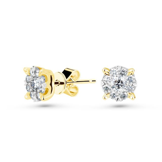 Cercei Rosetta din aur de 14K cu diamante (0,501 ct)