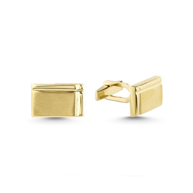 Butoni dreptunghiulari din aur galben de 14K