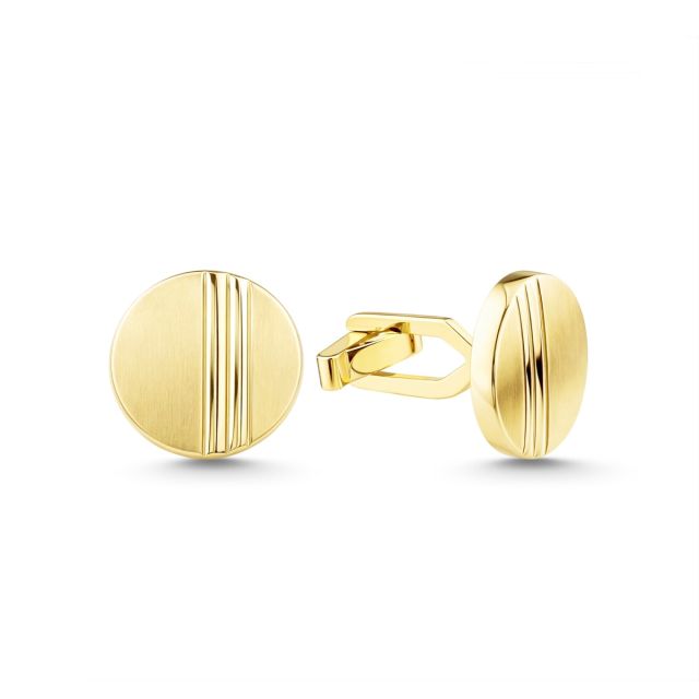 Butoni rotunzi din aur galben de 14K